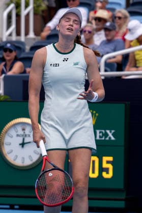 August 16, 2026, Mason, Ohio, U.S: Elena Rybakina (KAZ) reacts to a shot during SundayÃ¢â‚¬â ¢s second round of the Cincinnati Open at the Lindner Family Tennis Center , Mason, Oh. Tennis 2026 - Cincinnati Open WTA, Tennis Damen  - ZUMAs304 20260816_zaf_s304_135 Copyright: xScottxStuartx