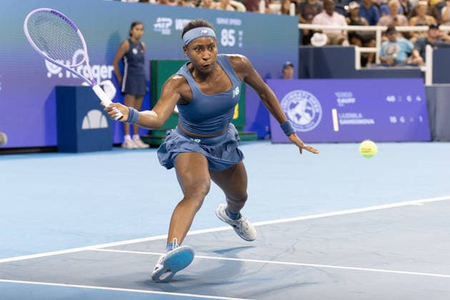 MASON, OHIO - AUGUST 16: Coco Gauff of United States in action during day six of the Cincinnati Open at the Lindner Family Tennis Center on August 16, 2026 in Mason, Ohio.  Copyright: xShainaxBenhiyoun SPPx Sportspressphoto_SPR209972