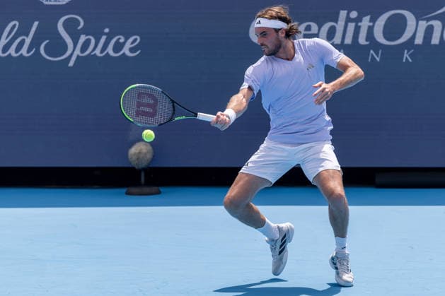August 16, 2026, Mason, Ohio, U.S: Stefanos Tsitsipas (GRE) hits a forehand shot during SundayÃ¢â‚¬â ¢s second round of the Cincinnati Open at the Lindner Family Tennis Center , Mason, Oh. Mason U.S - ZUMAs304 20260816_zaf_s304_223 Copyright: xScottxStuartx
