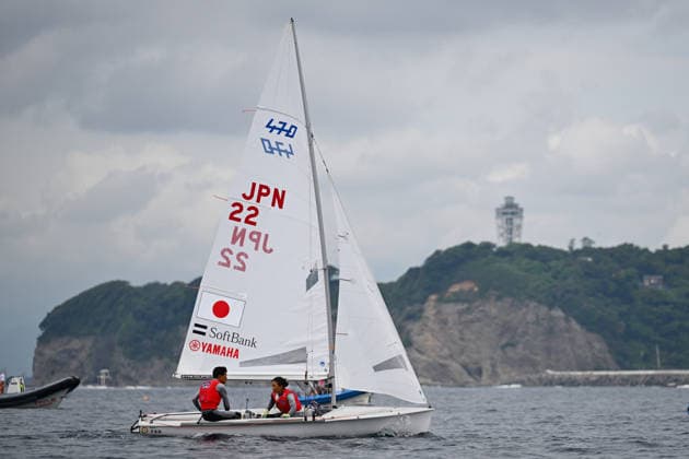 Tetsuya Isozaki & Yurie Seki (JPN), AUGUST 17, 2026 - Sailing : 2026 470 Class World Championship, WM, Weltmeisterschaft Mixed 470 Seriesat Enoshima Yacht Harbour in Kanagawa, Japan. Noxthirdxpartyxsales  aflo_341219442 KenjiroxMatsuox