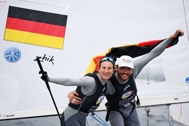 Theresa Lffler & Christopher Hoerr (GER), AUGUST 17, 2026 - Sailing : 2026 470 Class World Championship, WM, Weltmeisterschaft Mixed 470 Seriesat Enoshima Yacht Harbour in Kanagawa, Japan. Noxthirdxpartyxsales  aflo_341219450 KenjiroxMatsuox