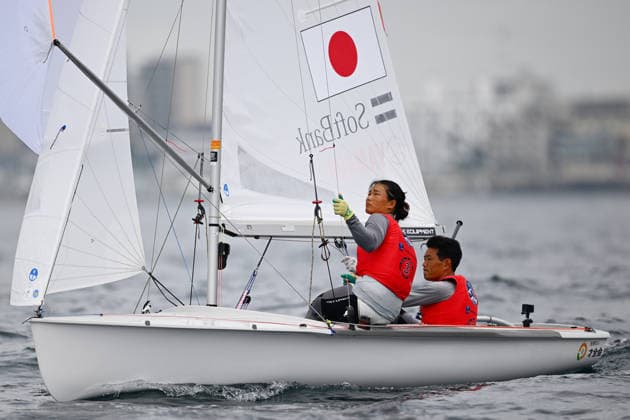 Tetsuya Isozaki & Yurie Seki (JPN), AUGUST 17, 2026 - Sailing : 2026 470 Class World Championship, WM, Weltmeisterschaft Mixed 470 Seriesat Enoshima Yacht Harbour in Kanagawa, Japan. Noxthirdxpartyxsales  aflo_341220122 KenjiroxMatsuox