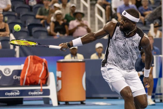 MASON, OHIO - AUGUST 16: Frances Tiafoe of United States in action during day six of the Cincinnati Open at the Lindner Family Tennis Center on August 16, 2026 in Mason, Ohio.  Copyright: xShainaxBenhiyoun SPPx Sportspressphoto_SPR210013