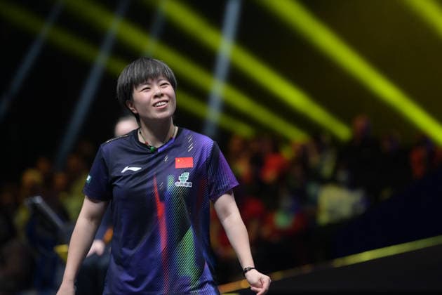 (260817) -- MALMO, Aug. 17, 2026 -- Wang Yidi of China reacts during the women s singles final match against Wang Manyu of China at the WTT Europe Smash Sweden 2026 in Malmo, Sweden, Aug. 16, 2026. ) (SP)SWEDEN-MALMO Table tennis, Tischtennis WTT EUROPE SMASH 2026-WOMEN SINGLES WengxXinyang 