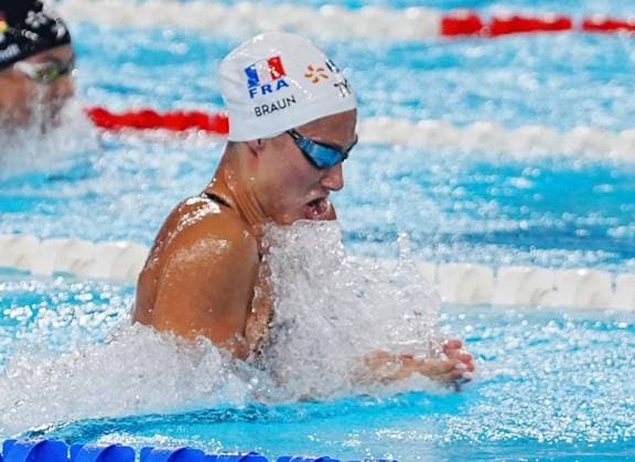 16 Aout European Aquatics Championships Paris 2026 Finales Laurent Lairys MAXPPP - ChloÃ Braun of France During Finales 4 X100M Medley Women at the European Swimming Championships at the Greater Paris Metropolis Olympic Aquatics Centre in Paris (France) on August 12, 2026.Credit Laurent Lairys During Finale 4000 M Freestyle Men at the European Swimming Championships at the Greater Paris Metropolis Olympic Aquatics Centre in Paris (France) on August 16 2026.Credit Laurent Lairys paris FRANCE  Copyright: xMAXPPPxLaurentxLairysx LLR202608162043 LLR202608162043