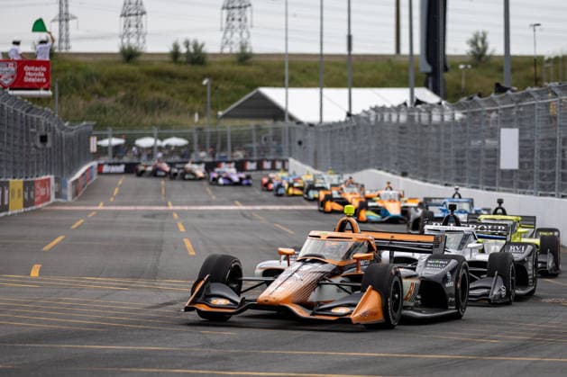 2026 Ontario Honda Dealers Indy At Markham - Race Romain Grosjean ( 18), of Dale Coyne Racing Honda, leads a pack of cars during the 2026 Ontario Honda Dealers Indy at Markham on the Streets of Markham on August 16, 2026, in Markham, Ontario, Canada. Markham Canada  Copyright: xMathewxKox originalFilename:ko-notitle260816_npRMl.jpg