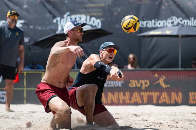 2026 AVP Manhattan Beach Open Miles Partain keeps the ball in play during the 2026 Manhattan Beach Open at Manhattan Beach Pier on Sunday, August 16, 2026. Manhattan Beach Californai United States  Copyright: xEdwinxSox originalFilename:so-2026avpm260816_npq4O.jpg