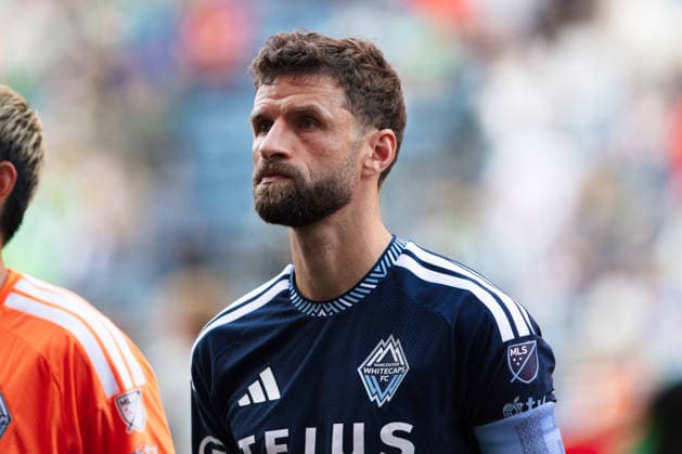 Thomas Müller seen during MLS, Fussball Herren, USA game between teams of Seattle Sounders and Vancouver Whitecaps (Gael Amador Ball Raw Images) Seattle Lumen Field USA Copyright: xGaelxAmadorx Sounders_vs_Whitecaps0048