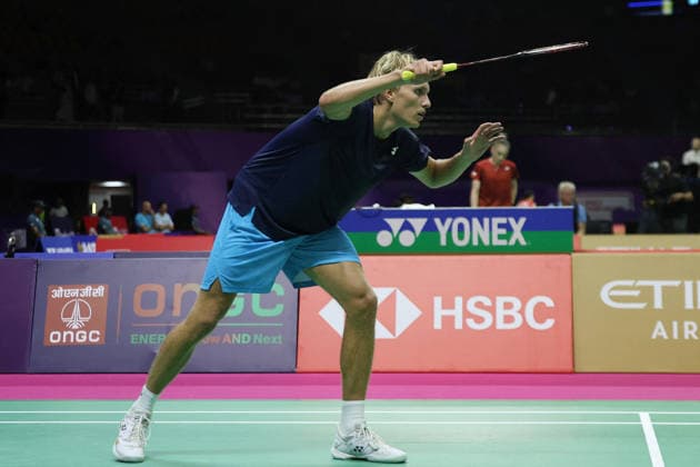 BWF World Championships - New Delhi - Day 1 Gustav Björkler of Sweden in action during the BWF World Championships 2026 at Indira Gandhi Indoor Stadium, in New Delhi on August 17, 2026. Photo by Anshuman Akash ABACAPRESS.COM New Delhi India  Copyright: xAkashxAnshuman ABACAx