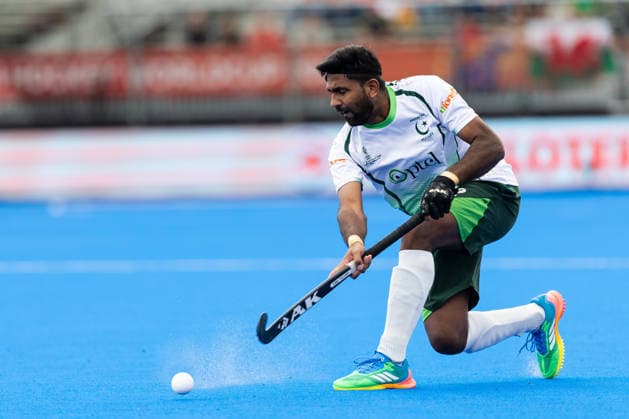 Pakistan v Wales - FIH Hockey World Cup AMSTELVEEN, NETHERLANDS - AUGUST 17: Muhammad Abdullah of Pakistan during the FIH Hockey World Cup match between Pakistan and Wales at Wagener Stadion on August 17, 2026 in Amstelveen, Netherlands. Amstelveen Wagener Stadion Netherlands Content not available for redistribution in The Netherlands directly or indirectly through any third parties. Copyright: xMarcelxvanxPlateringenx