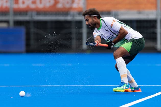 Pakistan v Wales - FIH Hockey World Cup AMSTELVEEN, NETHERLANDS - AUGUST 17: Umar Mustafa of Pakistan during the FIH Hockey World Cup match between Pakistan and Wales at Wagener Stadion on August 17, 2026 in Amstelveen, Netherlands. Amstelveen Wagener Stadion Netherlands Content not available for redistribution in The Netherlands directly or indirectly through any third parties. Copyright: xMarcelxvanxPlateringenx