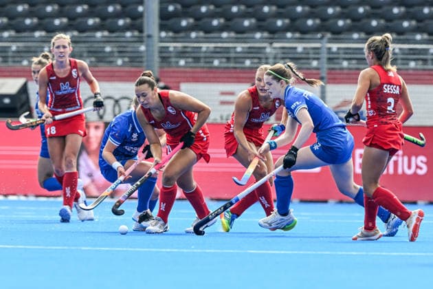 Hockey World Cup Belgium & The Netherlands 2026 - Women - USA vs Scotland Lauren Wadas (21) of United States pictured during a hockey game between USA and Scotland , the second (out of three) matches during the group stage of the women 2026 Hockey World Cup , on Monday 17 August 2026 in Wavre , Belgium . PHOTO SPORTPIX Stijn Audooren Wavre Belfius Hockey Arena Waals-Brabant Belgium  Copyright: xSportpix.bex xStijnxAudoorenxStijnxAudoorenx