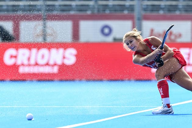 Hockey World Cup Belgium & The Netherlands 2026 - Women - USA vs Scotland Emma DeBerdine (16) of United States pictured during a hockey game between USA and Scotland , the second (out of three) matches during the group stage of the women 2026 Hockey World Cup , on Monday 17 August 2026 in Wavre , Belgium . PHOTO SPORTPIX Stijn Audooren Wavre Belfius Hockey Arena Waals-Brabant Belgium  Copyright: xSportpix.bex xStijnxAudoorenxStijnxAudoorenx