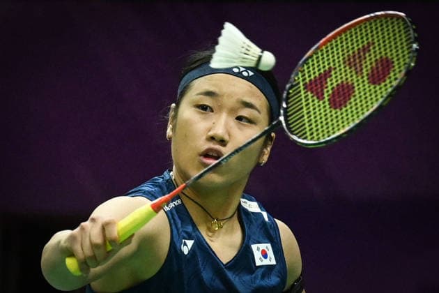 NEW DELHI, INDIA - AUGUST 17: South Korean badminton player An Se-young competes against Bulgarian player Kaloyana Nalbantova in their women s singles Round of 64 match during the opening day of the BWF World Championships 2026 at the Indira Gandhi Arena on August 17, 2026 in New Delhi, India. Top seed and reigning Olympic champion An Se-young enters the marquee event as a strong favorite in the women s singles draw as she begins her campaign for world title glory in the Indian capital.(Photo by Sanchit Khanna Hindustan Times) BWF World Championships 2026