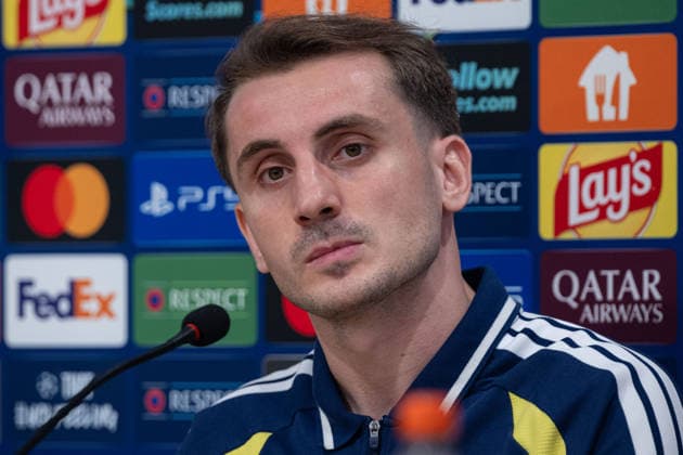 Ahead of Fenerbahce v Olympique Lyonnais - UEFA Champions League??????? ISTANBUL, TURKIYE - AUGUST 17: Kerem Akturkoglu of Fenerbahce speaks during a press conference, PK, Pressekonferenz at the Can Bartu Training Facilities ahead of UEFA Champions League playoff first-leg match against French side Olympique Lyonnais in Istanbul, Turkiye on August 17, 2026. Celal Gunes Anadolu Istanbul Turkey. Editorial use only. Please get in touch for any other usage.  Copyright: x2026xAnadoluxCelalxGunesx
