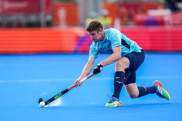 2026-08-17 India v England - FIH Hockey World Cup AMSTELVEEN, NETHERLANDS - AUGUST 17: Liam Sanford of England during the FIH Hockey World Cup match between India and England at Wagener Stadion on August 17, 2026 in Amstelveen, Netherlands. Amstelveen Wagener Stadion Netherlands Content not available for redistribution in The Netherlands directly or indirectly through any third parties. Copyright: xAndrexWeeningx
