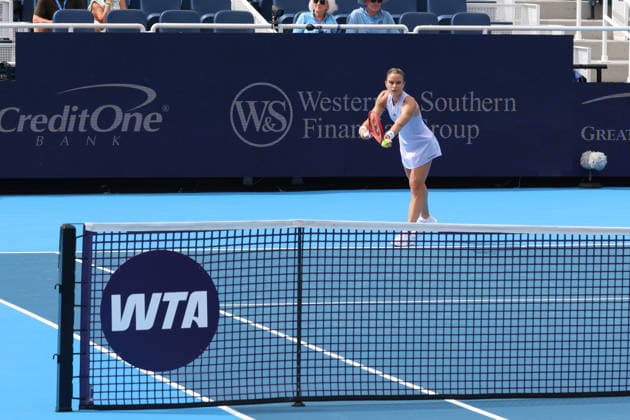 MASON, OHIO - AUGUST 17: Maria Sakkari of Greece in action during day seven of the Cincinnati Open at the Lindner Family Tennis Center on August 17, 2026 in Mason, Ohio.  Copyright: xShainaxBenhiyoun SPPx Sportspressphoto_SPR210218