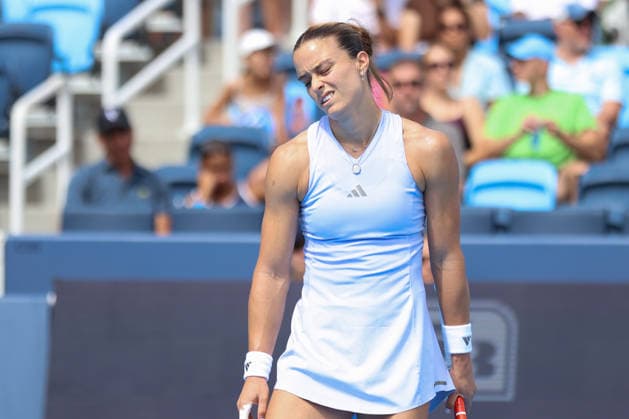 MASON, OHIO - AUGUST 17: Maria Sakkari of Greece reacts to a play during day seven of the Cincinnati Open at the Lindner Family Tennis Center on August 17, 2026 in Mason, Ohio.  Copyright: xShainaxBenhiyoun SPPx Sportspressphoto_SPR210224