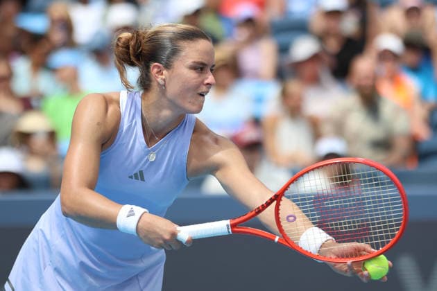 MASON, OHIO - AUGUST 17: Maria Sakkari of Greece in action during day seven of the Cincinnati Open at the Lindner Family Tennis Center on August 17, 2026 in Mason, Ohio.  Copyright: xShainaxBenhiyoun SPPx Sportspressphoto_SPR210230