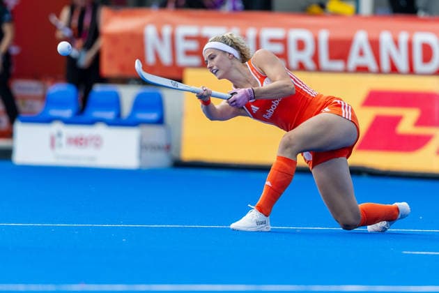 Netherlands v Australia - FIH Hockey World Cup AMSTELVEEN, NETHERLANDS - AUGUST 17: Yibbi Jansen of Netherlands during the FIH Hockey World Cup match between Netherlands and Australia at Wagener Stadion on August 17, 2026 in Amstelveen, Netherlands. Amstelveen Wagener Stadion Netherlands Content not available for redistribution in The Netherlands directly or indirectly through any third parties. Copyright: xMarcelxvanxPlateringenx