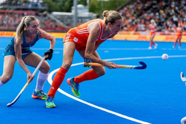 Netherlands v Australia - FIH Hockey World Cup AMSTELVEEN, NETHERLANDS - AUGUST 17: Felice Albers of Netherlands during the FIH Hockey World Cup match between Netherlands and Australia at Wagener Stadion on August 17, 2026 in Amstelveen, Netherlands. Amstelveen Wagener Stadion Netherlands Content not available for redistribution in The Netherlands directly or indirectly through any third parties. Copyright: xMarcelxvanxPlateringenx