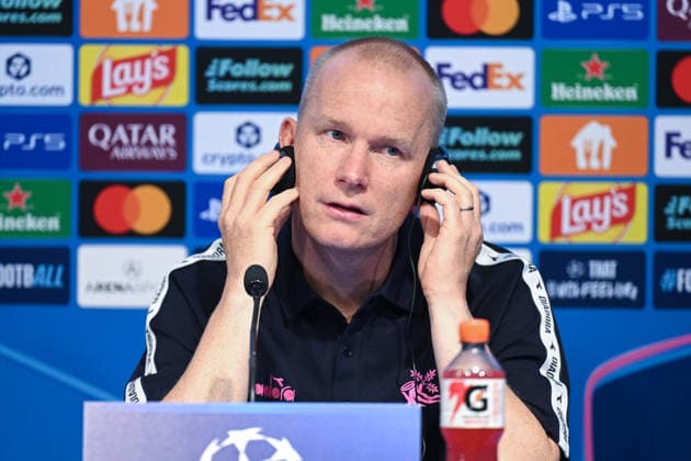Viking press and training: UEFA Champions League play-offs Head Coach of Viking FK Morten Jensen speaks with a media on a press confeerence at Maksimir Stadium on August 17, 2026. in Zagreb, Croatia ahead of the UEFA Champions League play-offs 1st leg match between GNK Dinamo Zagreb and Viking FK.  DavorxPuklavec PIXSELL