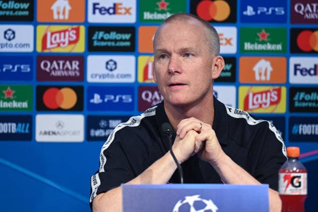 Viking press and training: UEFA Champions League play-offs Head Coach of Viking FK Morten Jensen speaks with a media on a press confeerence at Maksimir Stadium on August 17, 2026. in Zagreb, Croatia ahead of the UEFA Champions League play-offs 1st leg match between GNK Dinamo Zagreb and Viking FK.  DavorxPuklavec PIXSELL