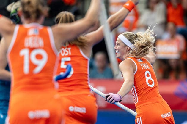 Netherlands v Australia - FIH Hockey World Cup AMSTELVEEN, NETHERLANDS - AUGUST 17: Yibbi Jansen of Netherlands during the FIH Hockey World Cup match between Netherlands and Australia at Wagener Stadion on August 17, 2026 in Amstelveen, Netherlands. Amstelveen Wagener Stadion Netherlands Content not available for redistribution in The Netherlands directly or indirectly through any third parties. Copyright: xMarcelxvanxPlateringenx