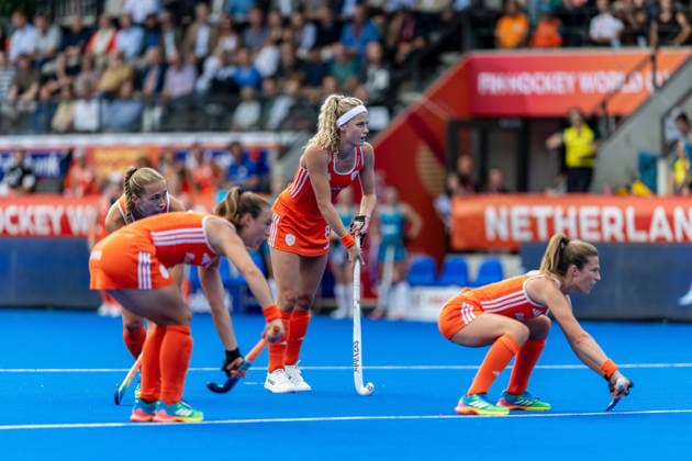 Netherlands v Australia - FIH Hockey World Cup AMSTELVEEN, NETHERLANDS - AUGUST 17: Yibbi Jansen of Netherlands during the FIH Hockey World Cup match between Netherlands and Australia at Wagener Stadion on August 17, 2026 in Amstelveen, Netherlands. Amstelveen Wagener Stadion Netherlands Content not available for redistribution in The Netherlands directly or indirectly through any third parties. Copyright: xMarcelxvanxPlateringenx