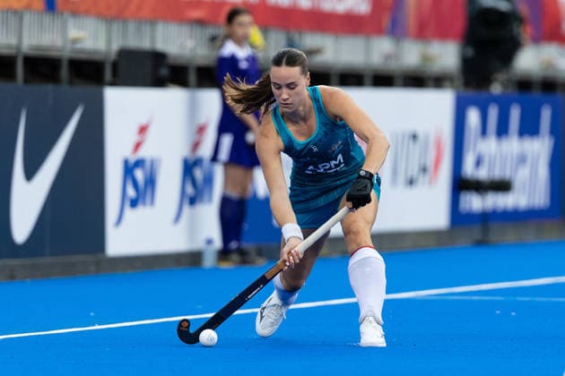 Netherlands v Australia - FIH Hockey World Cup AMSTELVEEN, NETHERLANDS - AUGUST 17: Lucy Sharman of Australia during the FIH Hockey World Cup match between Netherlands and Australia at Wagener Stadion on August 17, 2026 in Amstelveen, Netherlands. Amstelveen Wagener Stadion Netherlands Content not available for redistribution in The Netherlands directly or indirectly through any third parties. Copyright: xMarcelxvanxPlateringenx