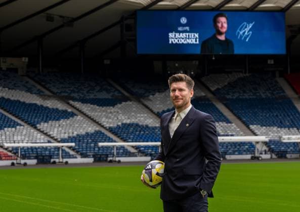 New Scotland Men s Team Head Coach Sebastien Pocognoli photographed at pitchside at Hampden Park. New Scotland Manager Sebastien Pocognoli press conference, PK, Pressekonferenz Football, Barclays Hampden Stadium, Glasgow, Scotland, UK - 17 Aug 2026Glasgow Barclays Hampden Scotland United Kingdom  Copyright: xStuartxWallace Shutterstockx 17103705x