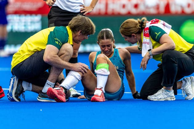 Netherlands v Australia - FIH Hockey World Cup AMSTELVEEN, NETHERLANDS - AUGUST 17: Grace Young of Australia during the FIH Hockey World Cup match between Netherlands and Australia at Wagener Stadion on August 17, 2026 in Amstelveen, Netherlands. Amstelveen Wagener Stadion Netherlands Content not available for redistribution in The Netherlands directly or indirectly through any third parties. Copyright: xMarcelxvanxPlateringenx