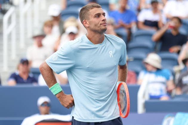 MASON, OHIO - AUGUST 17: Flavio Cobolli of Italy is seen during day seven of the Cincinnati Open at the Lindner Family Tennis Center on August 17, 2026 in Mason, Ohio.  Copyright: xShainaxBenhiyoun SPPx Sportspressphoto_SPR210234