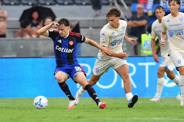 IPA87579620 - Matteo Tramoni (Pisa) and Matteo Egan (Empoli) during the Pisa SC vs. Empoli FC Coppa Italia match in Pisa, Italy, on August 17, 2026  Copyright: xGabrielexMasotti IPAxSportx xx 87579620