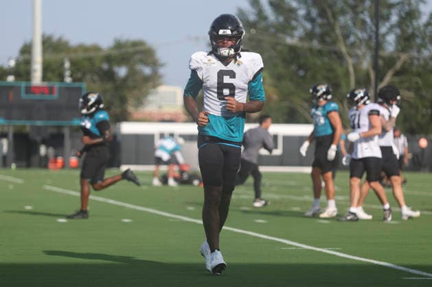 JACKSONVILLE, FL - AUGUST 17: Jacksonville Jaguars safety Antonio Johnson (6) during training camp on August 17, 2026 at the Miller Electric Center in Jacksonville, Fl. (Photo by David Rosenblum Icon Sportswire) NFL, American Football Herren, USA AUG 17 Jaguars Training Camp EDITORIAL USE ONLY Icon260817238026