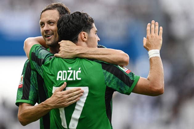Mg Reggio Emilia 17 08 2026 - Coppa Italia Sassuolo-Cesena foto Matteo Gribaudi Image nella foto: esultanza gol Vasilije Adzic 