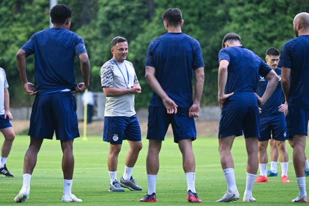 Dinamo press and training: UEFA Champions League play-offs Head Coach of GNK Dinamo Zagreb Mario Kovacevic during the training session at Hitrec-Kacian Stadium on August 17, 2026. in Zagreb, Croatia ahead of the UEFA Champions League play-offs 1st leg match between GNK Dinamo Zagreb and Viking FK.  DavorxPuklavec PIXSELL