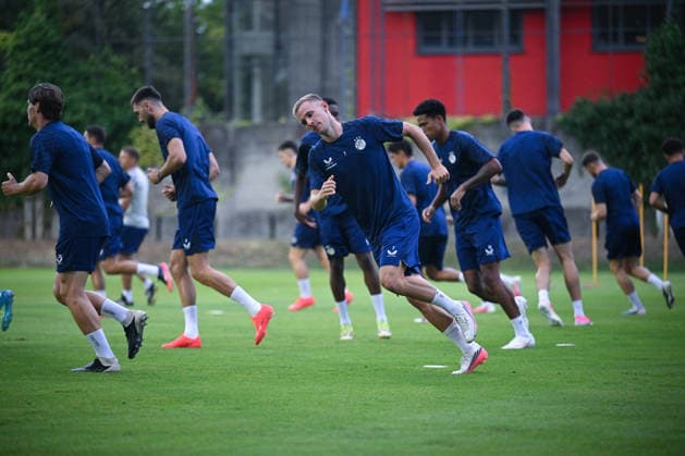 Dinamo press and training: UEFA Champions League play-offs Luka Stojkovic of GNK Dinamo Zagreb during the training session at Hitrec-Kacian Stadium on August 17, 2026. in Zagreb, Croatia ahead of the UEFA Champions League play-offs 1st leg match between GNK Dinamo Zagreb and Viking FK.  DavorxPuklavec PIXSELL