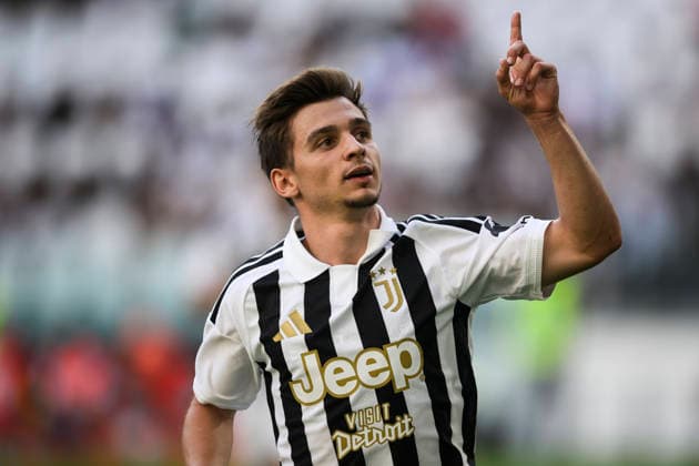 Juventus FC v Juventus Next Gen - Friendly Francisco Conceicao of Juventus FC celebrates after scoring the opening goal during the friendly football match between Juventus FC and Juventus Next Gen. Turin Italy Copyright: xNicolòxCampox