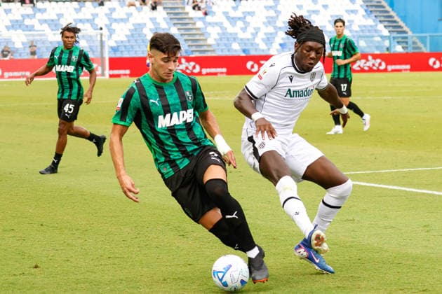 SOCCER - Coppa Italia - US Sassuolo vs. Cesena FC Photo by IPA ABACAPRESS.COM87579824 - Cristian Volpato (Sassuolo) and Xavello Druiventak (Cesena) during the 2026–2027 Frecciarossa Italian Cup soccer match between Sassuolo and Cesena at the Mapei Stadium in Reggio Emilia, Italy on August 17, 2026, during the US Sassuolo vs. Cesena FC Italian Coppa Italia soccer match in Reggio Emilia, Italy, on August 17, 2026 Reggio Emilia Italy  Copyright: xIPAxSport ABACAx