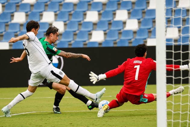 SOCCER - Coppa Italia - US Sassuolo vs. Cesena FC Photo by IPA ABACAPRESS.COM87580111 - Kieron Bowie (Sassuolo) during the 2026–2027 Frecciarossa Italian Cup soccer match between Sassuolo and Cesena at the Mapei Stadium in Reggio Emilia, Italy, on August 17, 2026, during the match between US Sassuolo and Cesena FC, an Italian Coppa Italia soccer match in Reggio Emilia, Italy, August 17, 2026 Reggio Emilia Italy  Copyright: xIPAxSport ABACAx