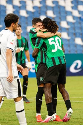 SOCCER - Coppa Italia - US Sassuolo vs. Cesena FC Photo by IPA ABACAPRESS.COM87581030 - Luca LPhoto by IPA ABACAPRESS.COMni (Sassuolo) celebrates after scoring the goal that made it 3-0 during the 2026 2027 Frecciarossa Italian Cup soccer match between Sassuolo and Cesena at the Mapei Stadium in Reggio Emilia, Italy on August 17, 2026, during the US Sassuolo vs. Cesena FC Coppa Italia match in Reggio Emilia, Italy, on August 17, 2026 Reggio Emilia Italy  Copyright: xIPAxSport ABACAx