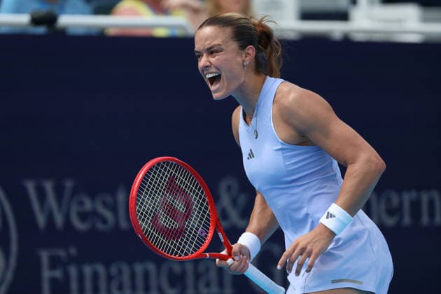 August 17, 2026, Mason, Oh, USA: Cincinnati Open Tennis 2026 - Maria Sakkari expresses emtion in her match against Iga Swiatek. 2026 08 17. ZUMAPress Mason USA - ZUMAn24_ 20260817_zaf_n24_023 Copyright: xWallyxNellx