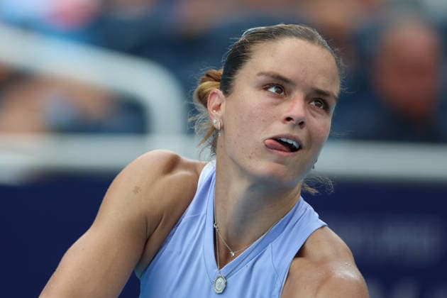 August 17, 2026, Mason, Oh, USA: Cincinnati Open Tennis 2026 - Maria Sakkari hits a ball against Iga Swiatek. 2026 08 17. ZUMAPress Mason USA - ZUMAn24_ 20260817_zaf_n24_059 Copyright: xWallyxNellx