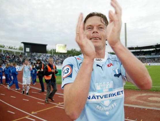 Fotboll, Allsvenskan: Andreas Yngvesson, Malmö FF, jubel. Malmö Sverige *** Soccer, Allsvenskan, Andreas Yngvesson, Malmö FF, celebration, Malmö, Sweden  Copyright: xRobinxNordlundx
