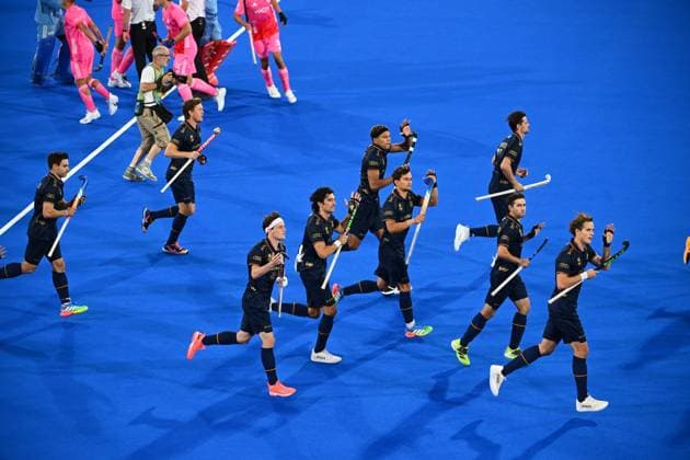 Germany v Belgium - FIH Hockey World Cup 2026 WAVRE, BELGIUM - AUGUST 17 : Players of Belgium during the FIH Hockey World Cup 2026 M12 first phase group pool B match between Germany and Belgium on August 17, 2026 in Wavre, Belgium, 17 08 2026 Wavre Belgium  Copyright: xVincentxKalutx