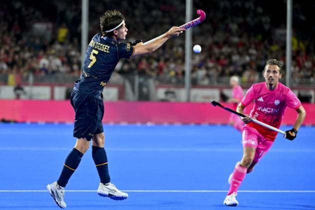 Belgium s Arno Van Dessel pictured during a hockey game between Belgian Lions and Germany, the second (out of three) matches during the group stage of the men s 2026 Hockey World Cup, Monday 17 August 2026 in Wavre. The 2026 edition of the Hockey World Cup takes place in Belgium and The Netherlands from August 15 to August 30. DIRKxWAEM  x183629502x