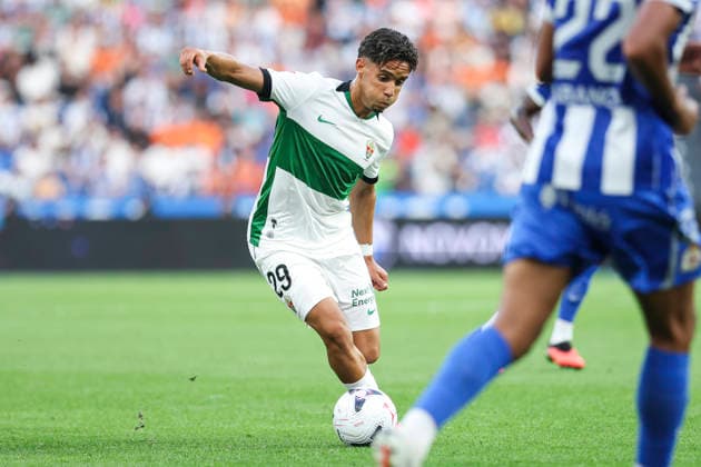 August 17, 2026, A Coruna, A Coruna, SPAIN: Ali Houary of Elche CF in action during the Spanish league, LaLiga EA Sports, football match played between RC Deportivo and Elche CF at Riazor stadium on August 17, 2026, in A Coruna, Spain. A Coruna SPAIN - ZUMAa181 20260817_zaa_a181_082 Copyright: xIrinaxR.xHipolitox