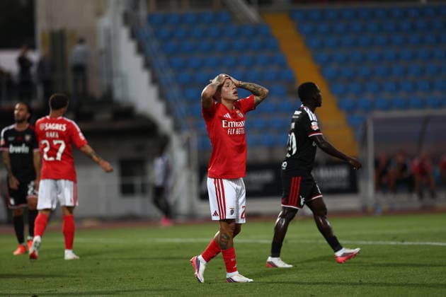 August 17, 2026, Rio Maior, Santarem, Portugal: GIANLUCA PRESTIANNI of Lisboa Benfica reacts after close shot during the Liga Portugal Betclic 26 27 match between SL Benfica and Casa Pia AC at Estadio Municipal de Rio Maior on August 17 2026, in Rio Maior, Portugal. Rio Maior Portugal - ZUMAa269 20260817_zsp_a269_028 Copyright: xSandroxAlemaox