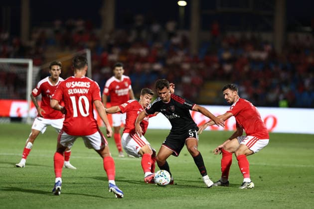 August 17, 2026, Rio Maior, Santarem, Portugal: ANDRE GERALDES of Casa Pia seen in action during the Liga Portugal Betclic 26 27 match between SL Benfica and Casa Pia AC at Estadio Municipal de Rio Maior on August 17 2026, in Rio Maior, Portugal. Rio Maior Portugal - ZUMAa269 20260817_zsp_a269_032 Copyright: xSandroxAlemaox